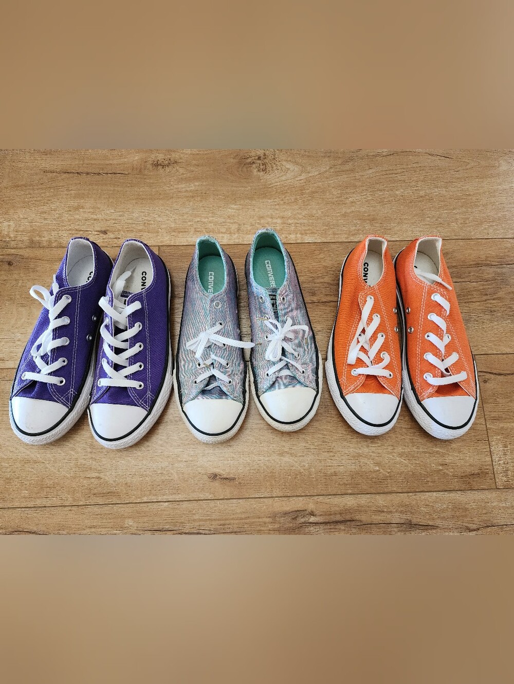 LOT of 3 Converse Chuck Taylor All Stars Youth Sz 3 Sneakers Low Top EU 35